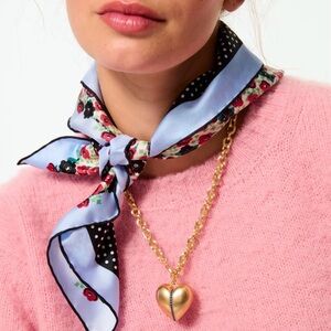 ROXANNE ASSOULIN The Sapphire Stripe Puffy Heart Pendant Necklace